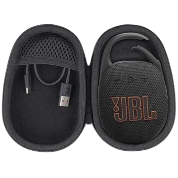 co2CREA Estojo rígido de substituição para JBL Clip 5, impermeável, portátil, sem fio, mini alto-falante Bluetooth (capa preta)