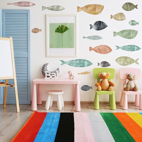 Vinilos Decorativos Pared Peces Oceánicos Boho miniatura 3