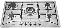 SUGGAR COOKTOP A GÁS 5 BOCAS MESA EM AÇO INOX TRIPLA CHAMA CENTRAL BIVOLT FG5135IX