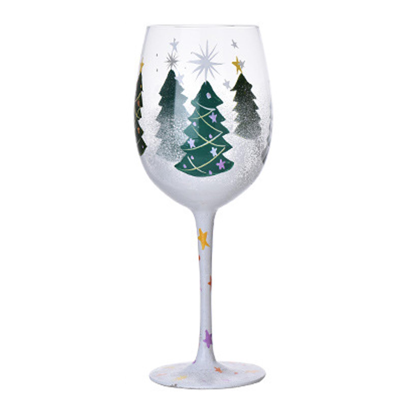 MALSSE Decorative Christmas Themed Glasswares High Footed Glass Drinking Cup for Parties and Holiday Event Water Drinkware Decorative Christmas Drinkwares