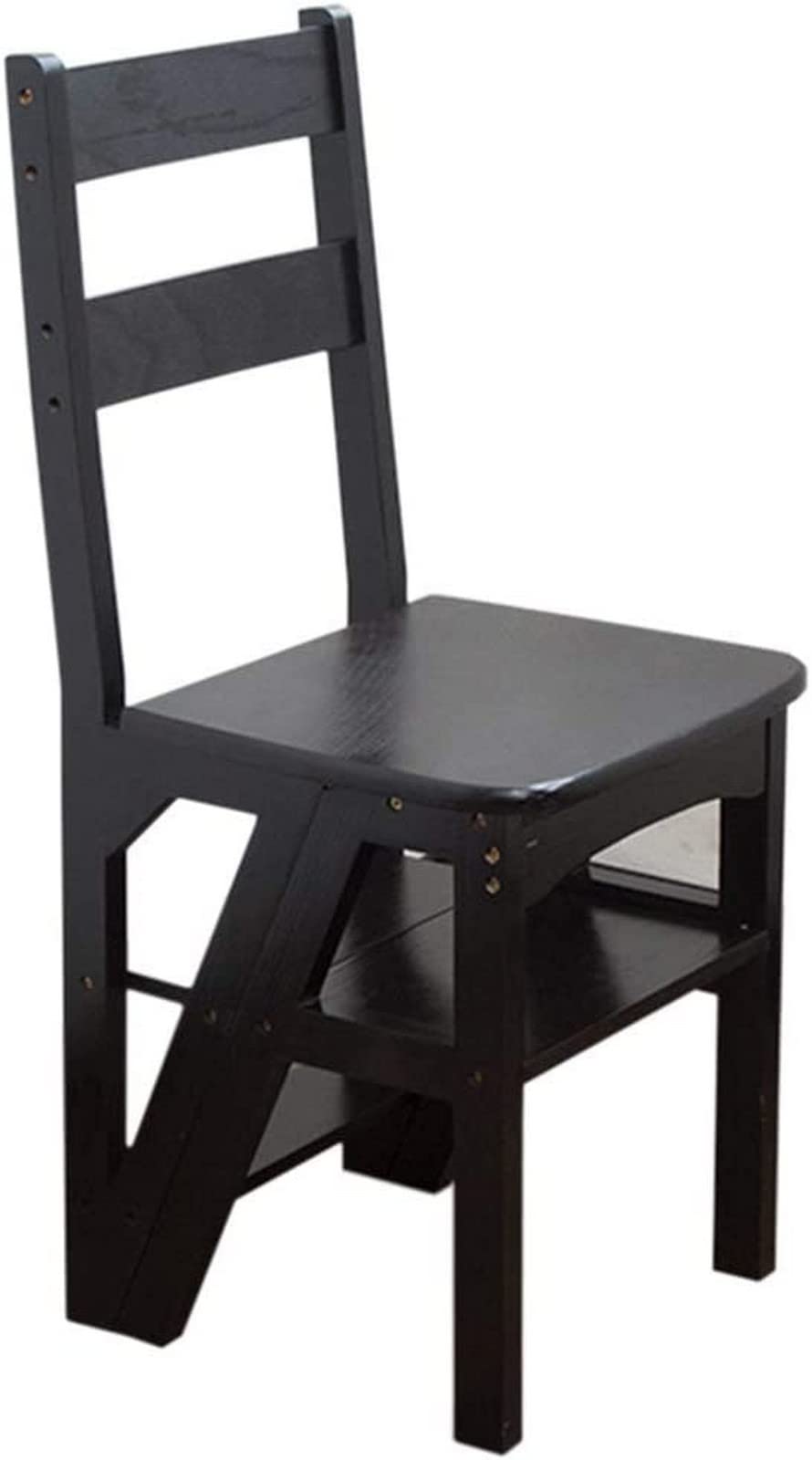 Step Stool Folding Footstool Stepladder Wood 4 Step Stool For Adults Kids Kitchen Wooden Ladders High Foot Stools Widened Indoor Portable Shoe Bench/Flower Rack Multi Purpose Stepladder Stools