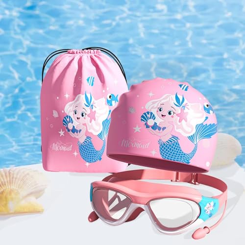 Lunettes de natation pour enfants avec bonnet et sac de plage légères - 6