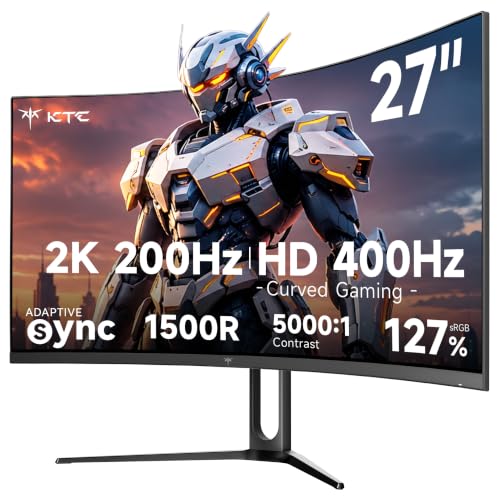 Image of KTC H27S5 27 Inch Curved Gaming Monitor, QHD 2K 200Hz / HD 400Hz Dual Mode