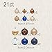 DecorbyHannah Christmas Ornaments Set, 21ct Blue Copper Gold Ornaments for Christmas Tree Decorations, Celestial Shatterproof Plastic Decorative Hanging Ball Bulk for Xmas Holiday Indoor Party Decor