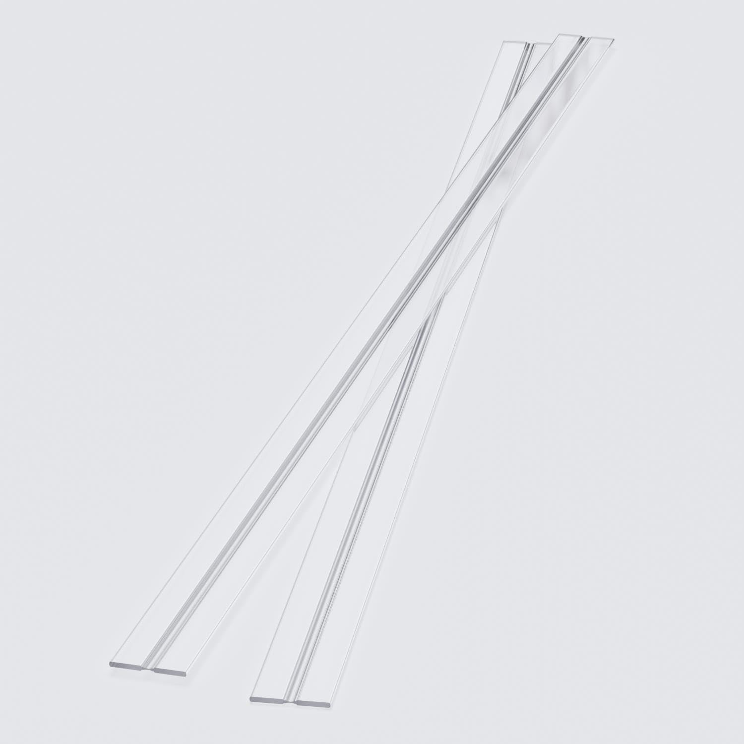 2X Clear 950mm Low Profile Flexible Living Hinges, Continuous Acrylic Plastic Hinges