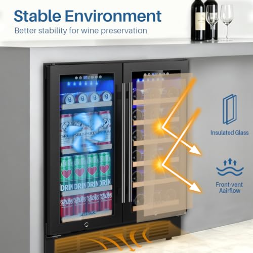 Image of 30 Inch Wine and Beverage Refrigerator Dual Zone Wine Fridge