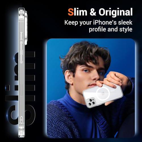 Image of Thermoplastic Polyurethane For iPhone 14 Pro Max Case Clear,[Compatible With Magsafe][Anti-Yellowing][Military-Grade Protection] Shockproof Slim Case Phone Case