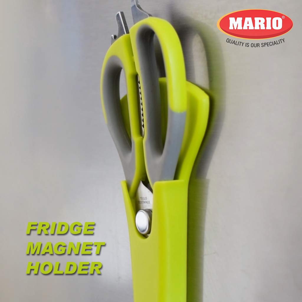 Mario 7 in 1 Scissors, Premium Range Neon-Grey Multi-Purpose, Easy Cutting Scissors, Comfortable Grip, Stainless Steel Blade Scissors - MS 999 4