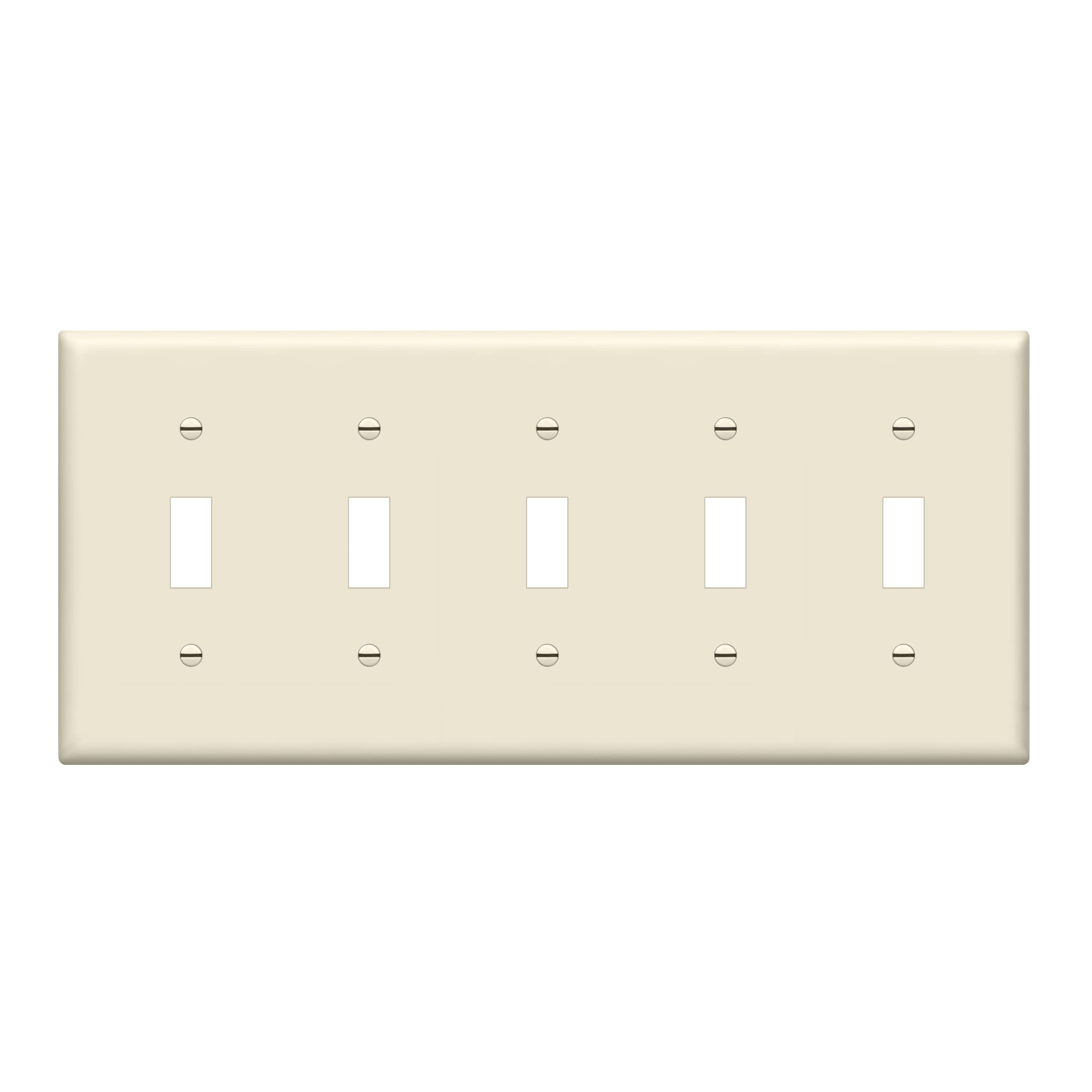 ENERLITES Five Gang Light Switch Wall Plate, Toggle Switch Plate, 5-Gang Standard Size 4.50" x 10.03", Unbreakable Polycarbonate Thermoplastic, 8815-