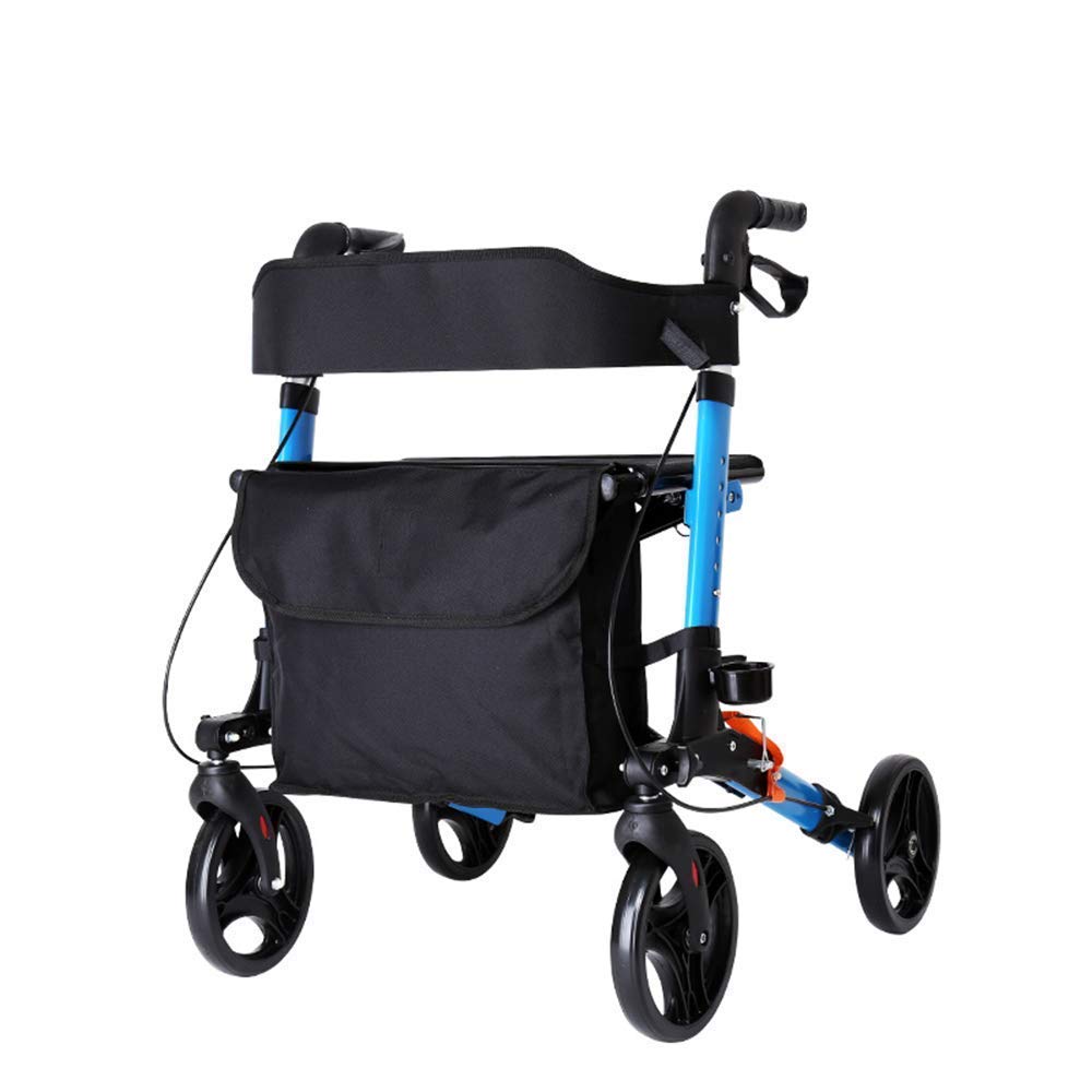 Walker, deambulatore pieghevole per sedia a rotelle elettrica - Deambulatore medico a 4 ruote con sedile e borsa - Ausilio per la mobilità per adulti, anziani e disabili È così gentile da parte tua