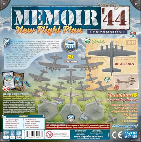 Image of Memoir '44 New Flight Plan Board Game EXPANSION - Take to the Skies with This Thrilling WWII Air Combat! Strategy Game for Kids & Adults, Ages 8+, 2 Players, 30-60 Min Playtime, Made by Days of Wonder