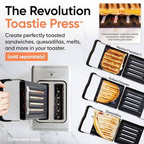 Revolution R180 Connect Smart Toaster, 2-Slice High-Speed Touchscreen Toaster with Patented InstaGLO Technology, Wi-Fi Connectivity, Weather Widget, and Over-the-Air Updates, Stainless Steel