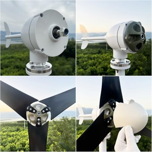 Kit generador de turbina eólica pequeña de alta eficiencia de 180W/1000W/1200W 12V/24V/48V con controlador MPPT y 3 aspas para sistemas domésticos, de alumbrado público y de monitoreo.
