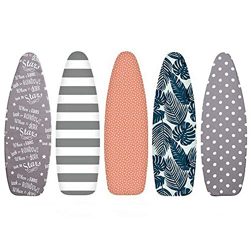 HKTOPONE Funda de Tabla de Planchar 5 Capas, Ajustable, reflectora de Calor y Vapor, Funda para Tablas de Planchar de hasta 128x40 cm Superficie de Planchado Extra Grande, Estable y Robusta