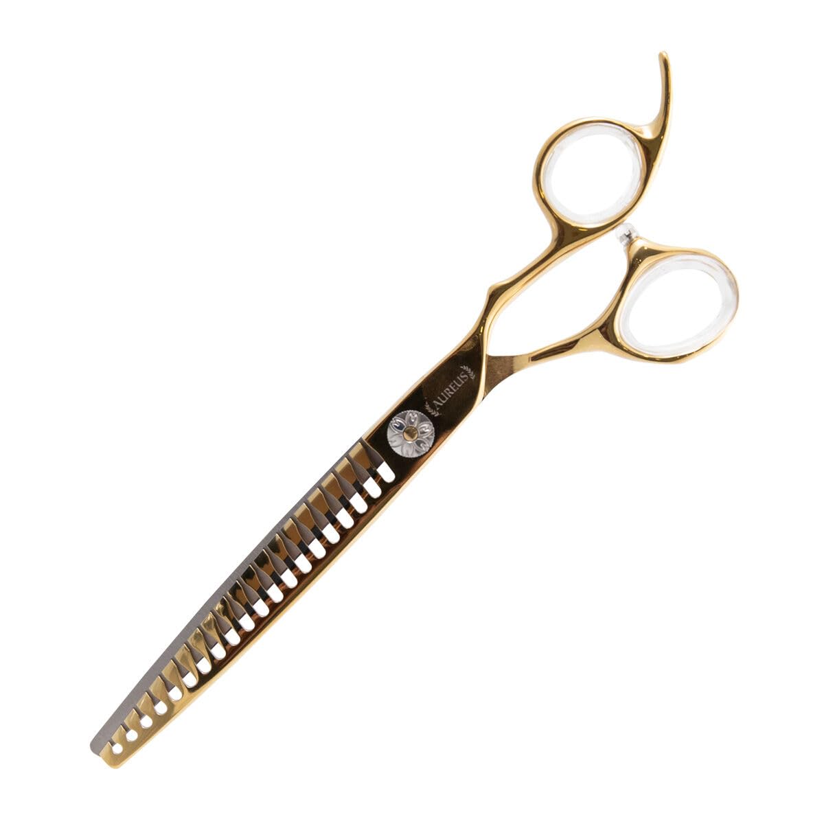 DezynaDog Aureus Gold Chunker Dog Grooming Scissors - Professional Hair Scissors for Dog Grooming - Create Fur Effects with Precision - Professional Quality - Striking Gold Finish, 20 Tooth