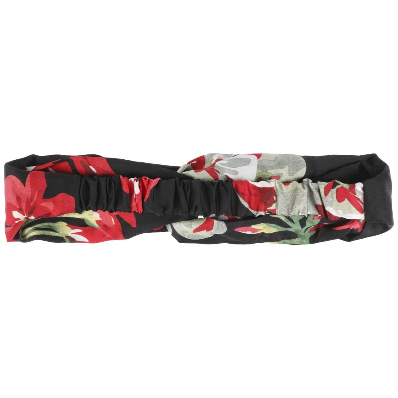 Lipodo Pauleta Floral Patterned Headband Multicolored Flowers Women Summer, black-red - Image 3