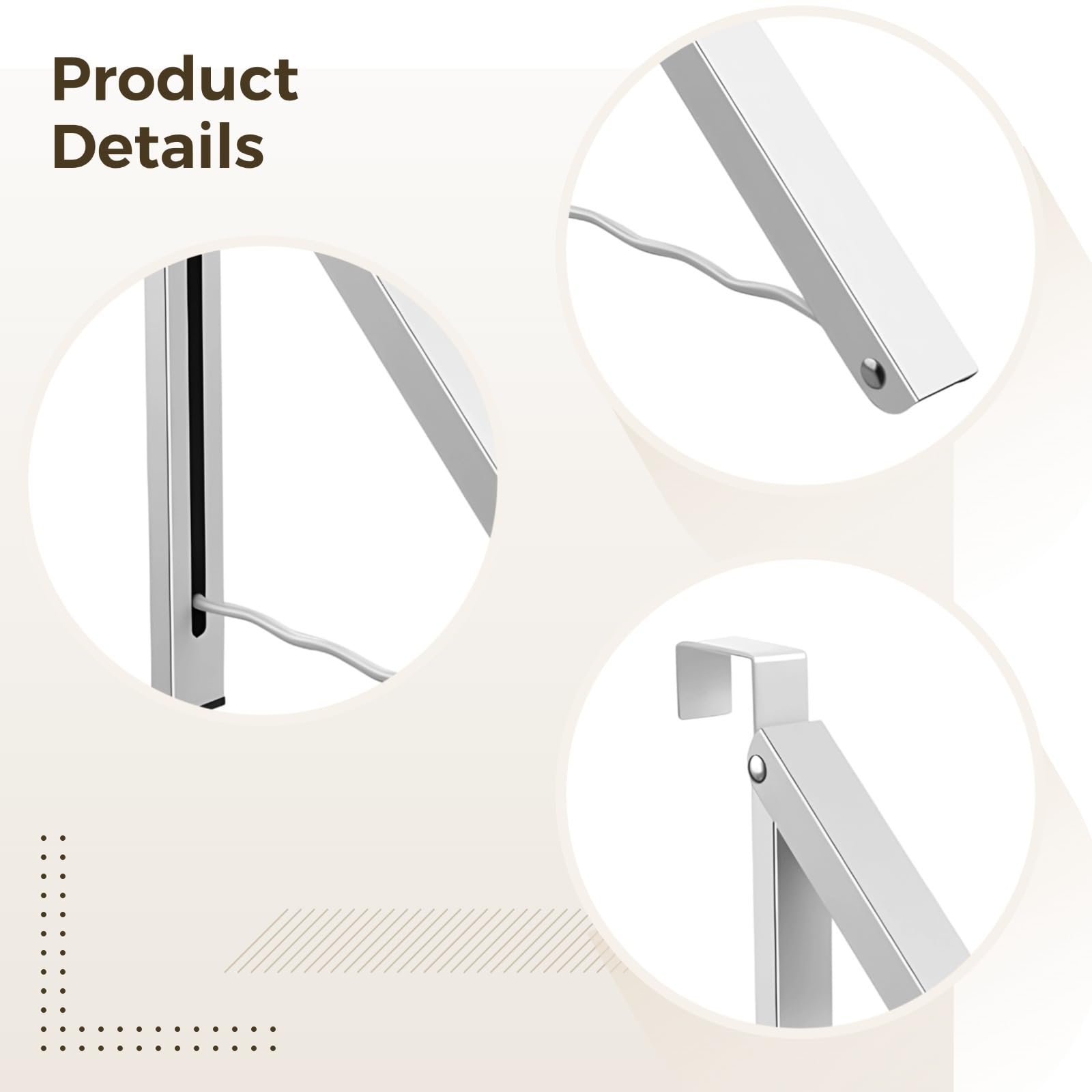Paquete de 2 perchas plegables sobre la puerta, barra retráctil de 11 pulgadas que ahorra espacio, perchero de metal resistente para lavandería, baño, dormitorio, organizador de ganchos de puerta