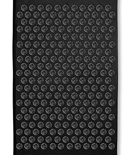 Belmalia Esterilla Acupresión Kit | Esterilla de Masaje | Alfombra Acupresion con Almohada | Negro