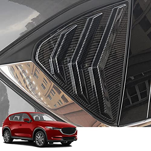 Hearsheng マツダ CX-5 KF系(2017年2月~)専用ABS材質リアウィンドウシャッター サイドウィンドウルーバーパネル 外装カスタムパーツ ブラインド装飾 アク セサリーキズ防止防塵 取り付け簡単 車種専用設計2 pcsセット(カーボン調)