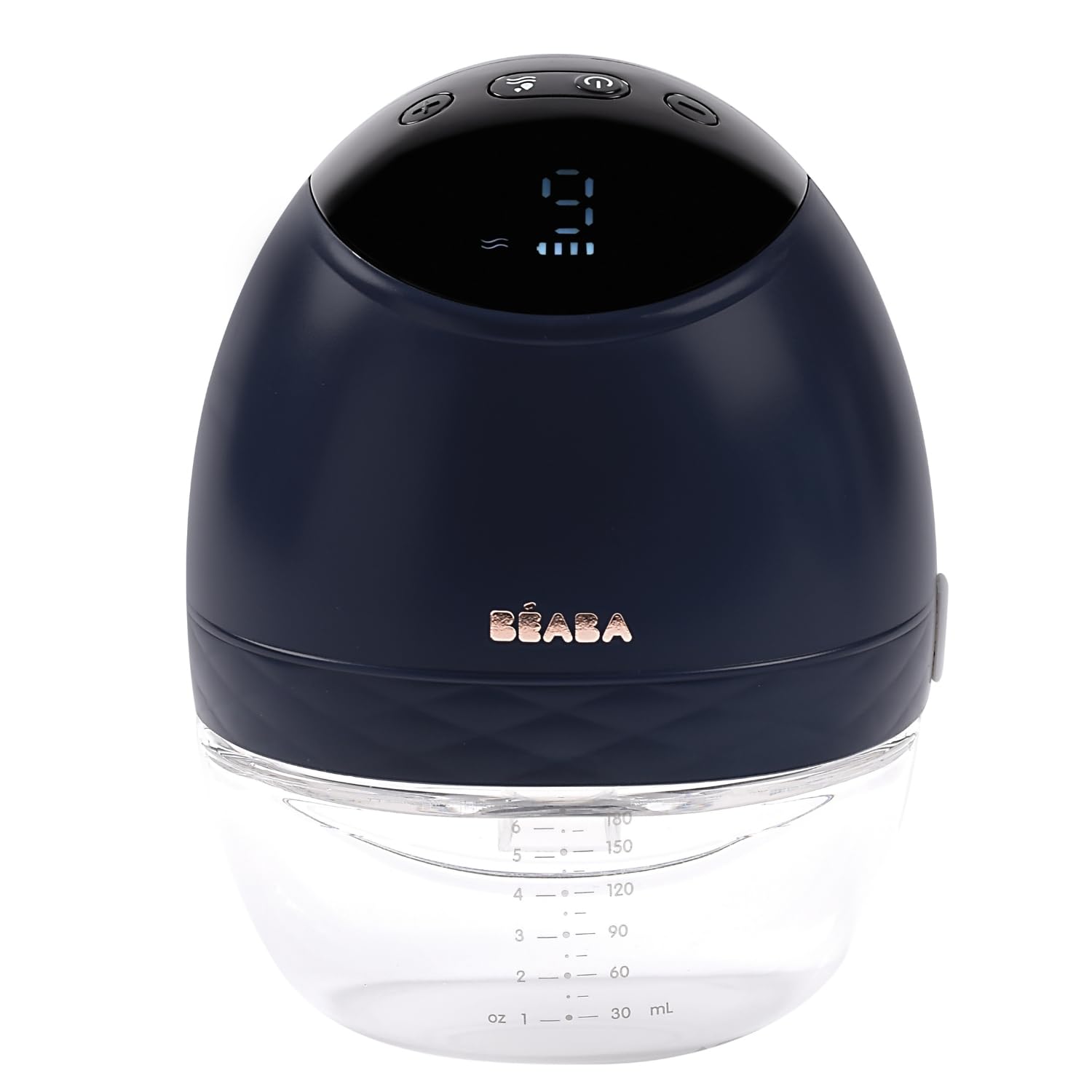 BÉABA, Tire lait electrique Mains libre, Léger, Compact, 3 Modes, 9 Niveaux, 0 Ondes, Silencieux, Grande Contenance 180mL, Minuterie, Fonction Mémoire, 6 séances, Charge USB C, Night blue
