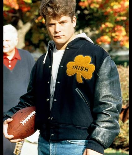Notre Dame Irish Wool Leather Sleeves Varsity Jacket3