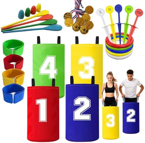 Juegos Exterior Niños, 4 en 1 Sports Day Kit, Juegos de Carreras ...