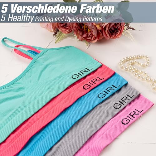 ® 5 Girls Bra Microfiber Sports Bra Underwear X-Back Spaghetti Straps 10-15 Years4