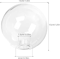 Vista 3 de DOITOOL Pantalla de lámpara de cristal G9 con forma de globo transparente y roscada, cubierta de protección de bombilla de repuesto para techo