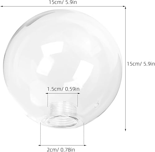 Miniatura 3 de DOITOOL Pantalla de lámpara de cristal G9 con forma de globo transparente y roscada, cubierta de protección de bombilla de repuesto para techo