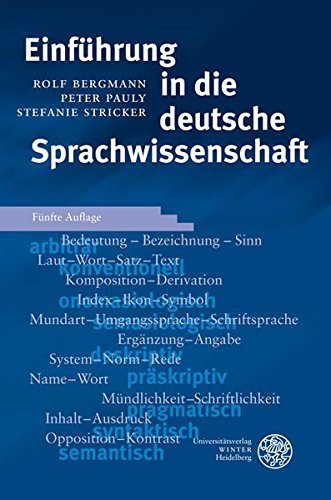 Einführung in die deutsche Sprachwissenschaft Einführung in die deutsche Sprachwissenschaft