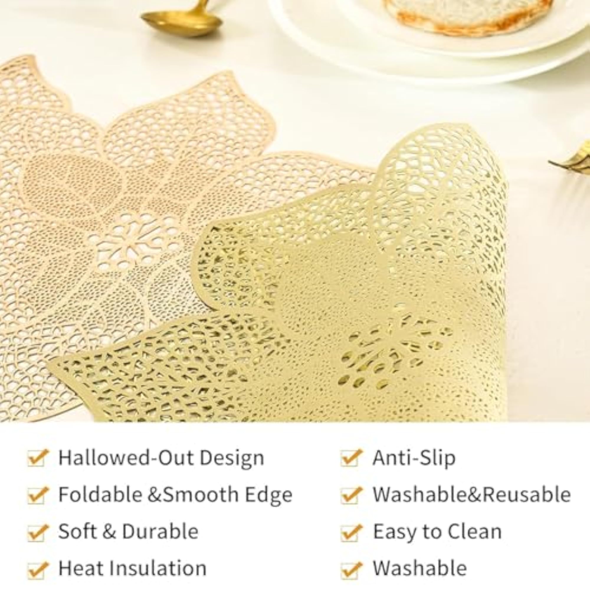Flower Leaf Shape Table Mat for Dining Table