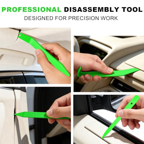 Image of 16Pcs Car Trim Removal Tool Set, Fastener Removal Tool with Stem Cap, Green