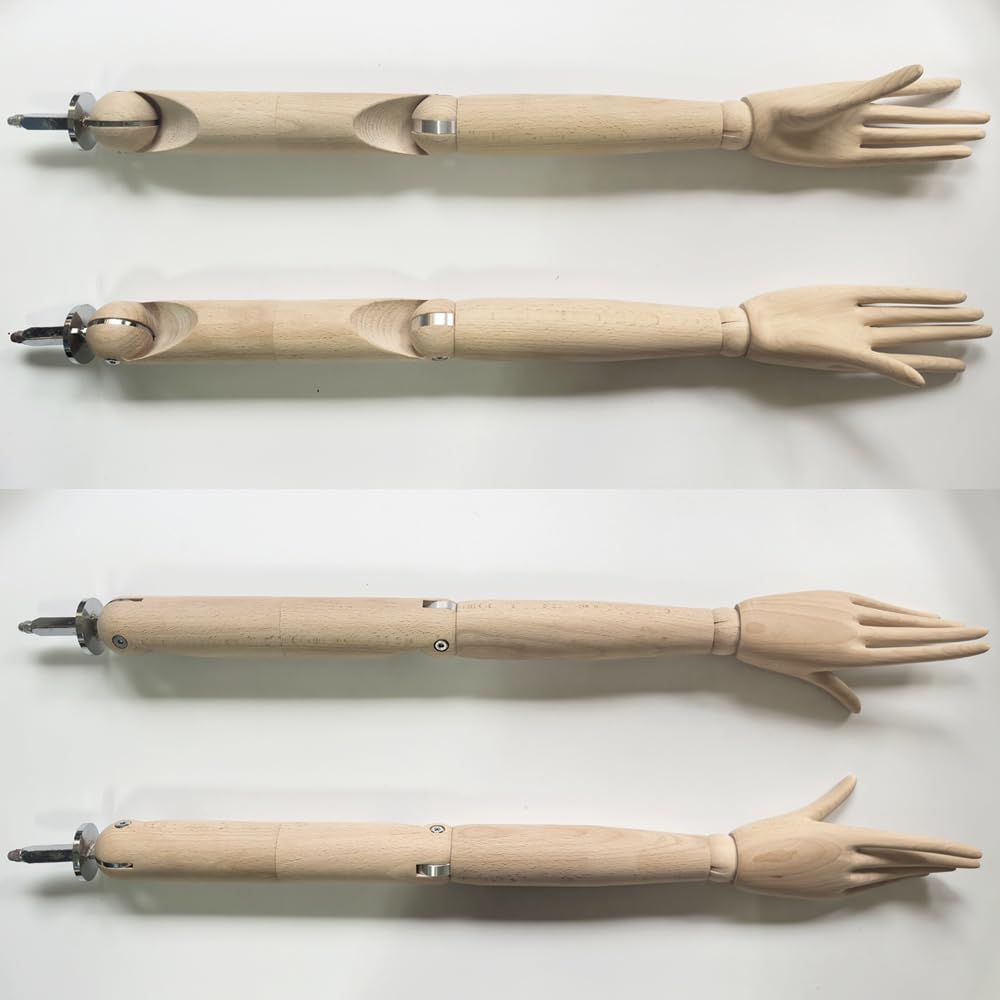 ELMANICHIQUINODEKUKIN Wooden Mannequin arms with Wood Sculpted Hands, Mannequin Display arms (Female)