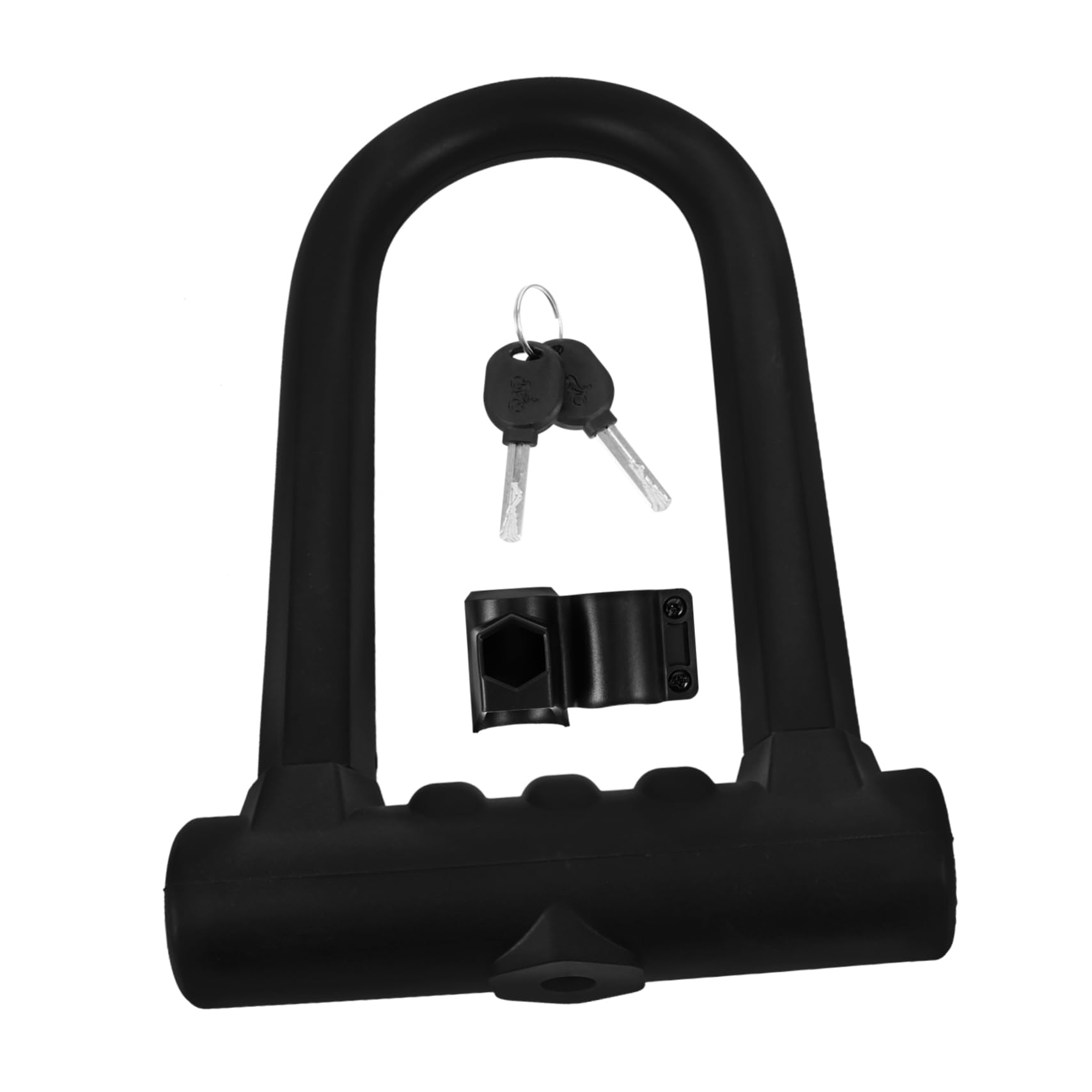 Antivol Vélo U en Silicone et Fer, Double Ouverture Renforcée | Noir, Design Élégant et Profil Portable, Protection Fiable la Coupe, Usage Cyclisme et Sécurité