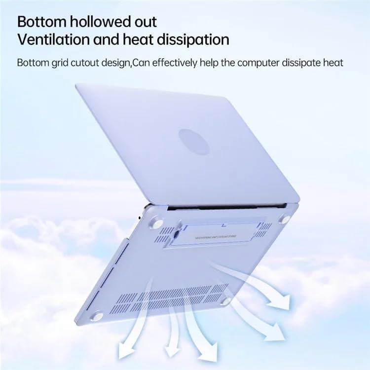 Image of TechTrendz Case Compatible with MacBook Pro 14 inch 2024-2021 M4 M3 M2 M1,A3112 A3185 A3401 A2918 A2992 A2779 A2442 Pro Max Laptop Stand Protective Case, Plastic Hard Shell Case Cover (Ice Mist White)