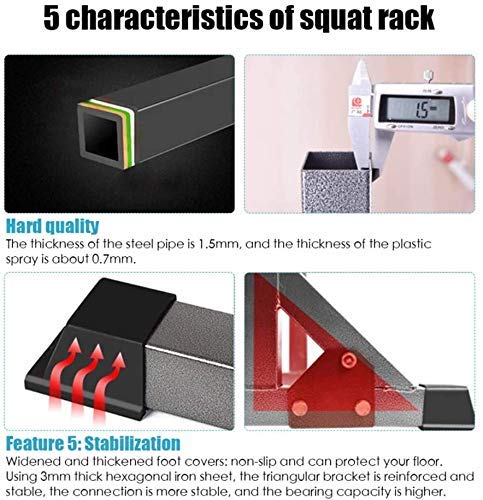 Fbite Squat Rack, Heightand Width Adjustable Multi-Function Bodybuilding Bench Press Rack Barbell Stand Weight Lifting Rack, For Indoor Home Gym Strength Training #TOP3