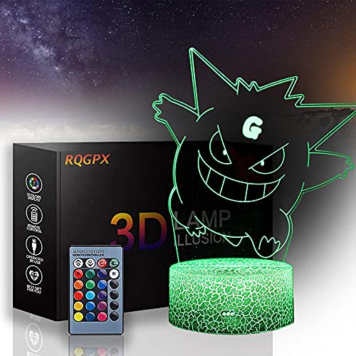 Luces para dormitorios Gengar A Luz nocturna para niños con control remoto y táctil inteligente, regalos para niños y niñas de 2, 3, 4, 5, 6, 7, 8 años Cover