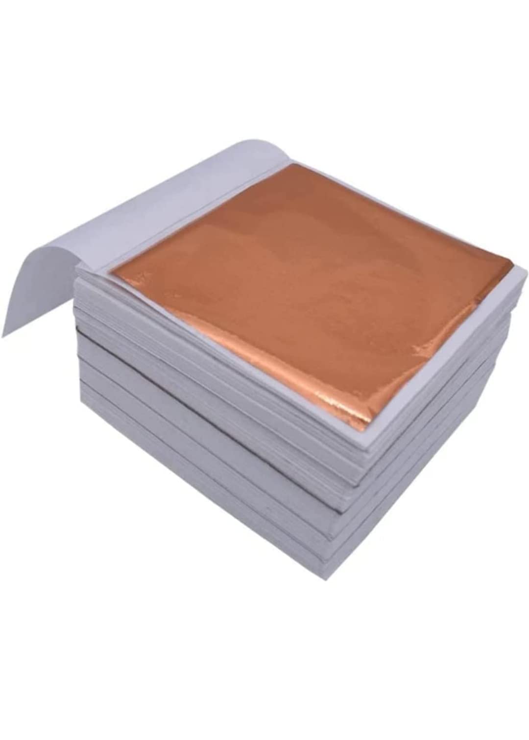 Copper Leaf/Gilding foil for Gilding, Paintings 100 Sheets and Resin Casting 8x8.cm_