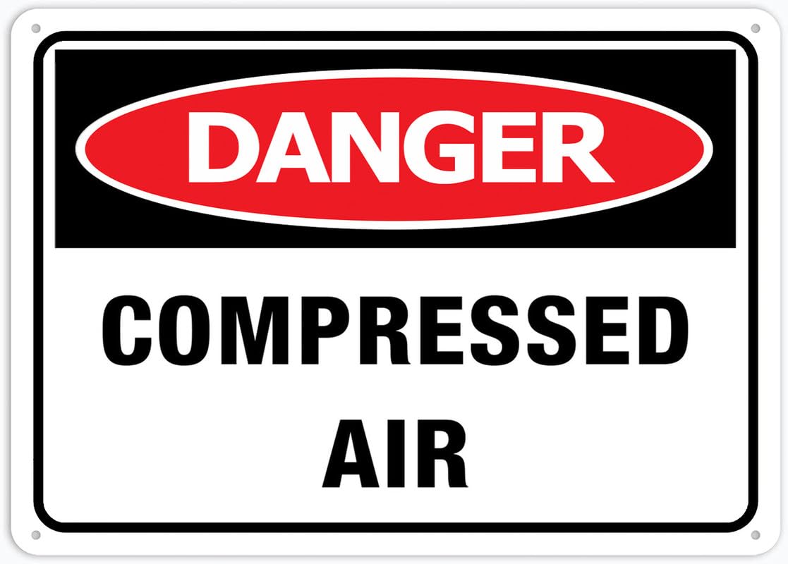 Danger Compressed Air Aluminum Metal Sign 12"x8" UV Printed Weatherproof For Home/Business Security Use
