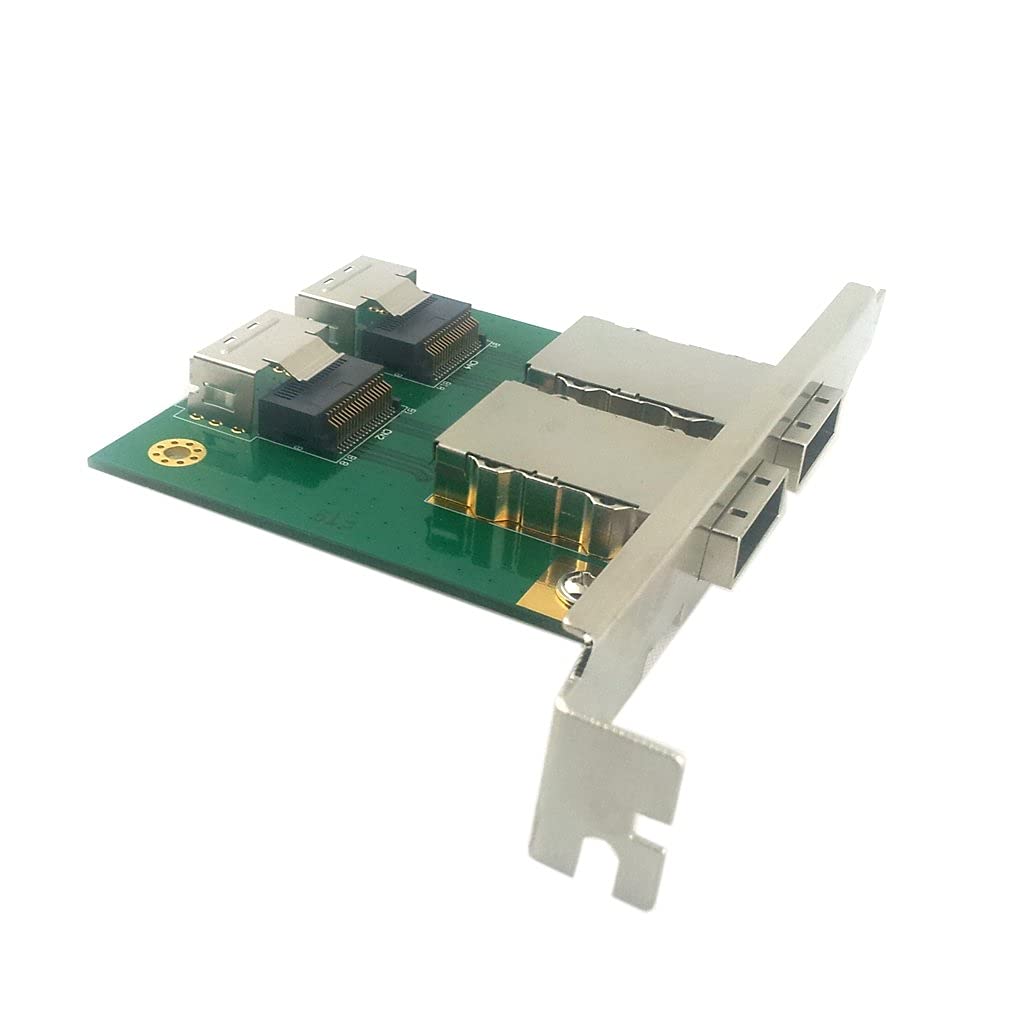 Chenyang Mini SAS 2 SFF-8088 to 2 SFF-8087 HD Data Server Converter Adapter with Bracket