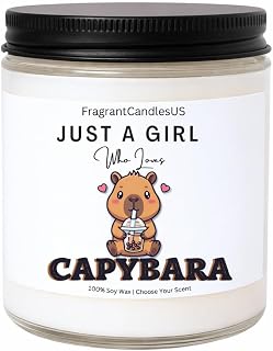 Just a Girl Who Loves Capybara Candle – Personalized Valentines Day Gifts for Her, Cute Capybara Gift, Valentine’s Day Gift for Girlfriend, Birthday Present for Daughter (Fireside)