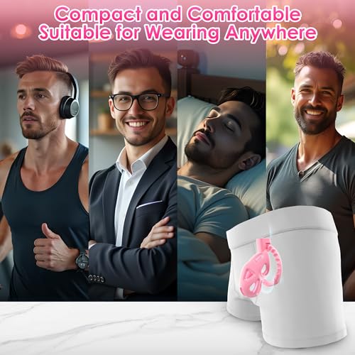 Image of Uoffile Male Chastity Cage Devices, Large Lightweight Sissy Chastity Cage with 8 Adjustable Cock Rings and Invisible Lock, Man Penis Exercise Bondage Gear & Accessories Couple BDSM Adult Sex Toys Pink