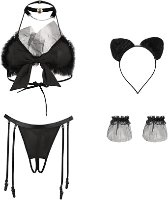 Women Sexy Lingerie Sets Cute Cat Cosplay Costume Outfit Bikini Set