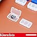 Kiorafoto 18 PCS Multi-Color Clear Plastic Memory Card Holder Case for 18 Micro SD SDXC SDHC TF Cards, Transparent MicroSD MSD Memory Card Case Storage Organizer with Labels