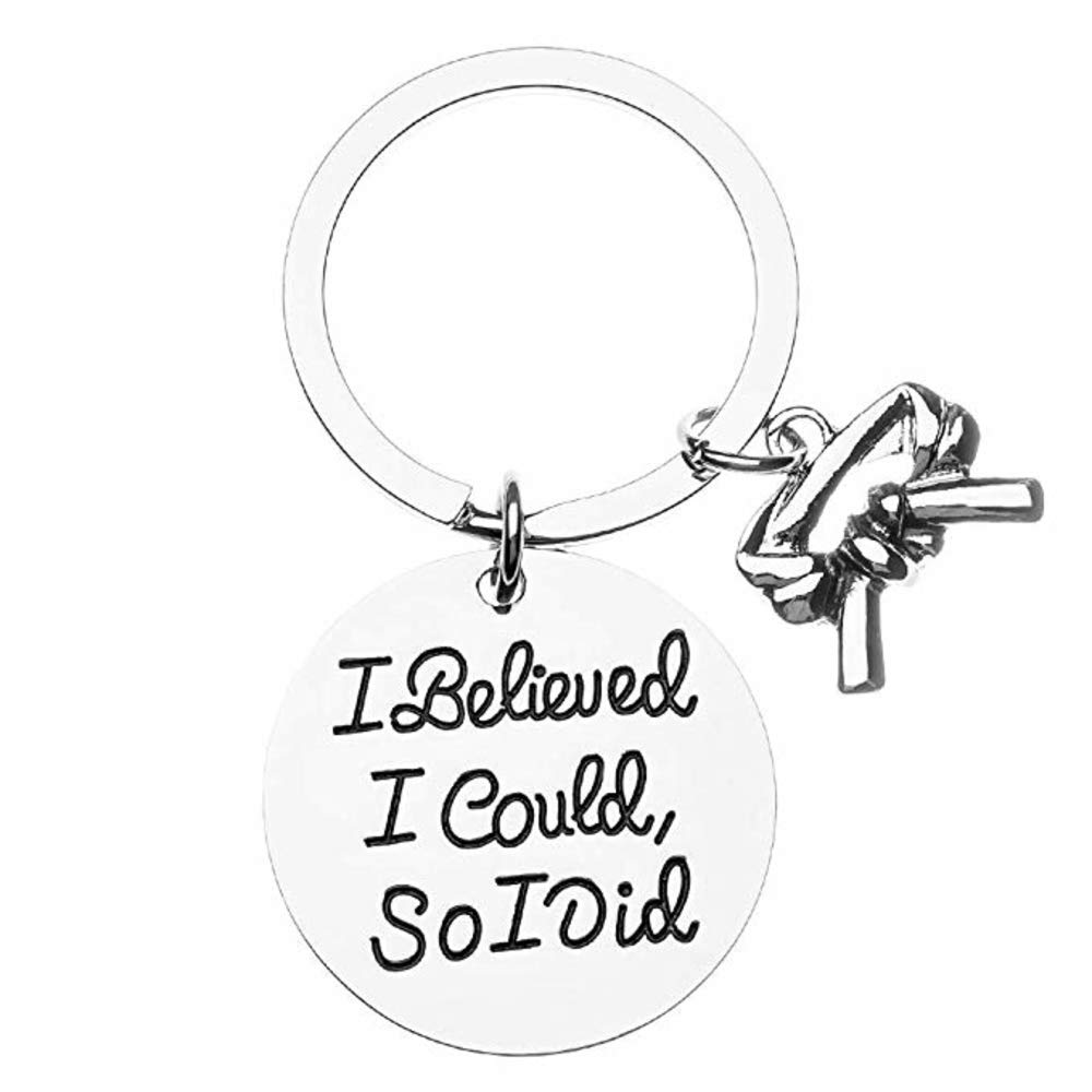 Sportybella Martial Arts Keychain, I Believed I Could So I Did Belt Keychain, Martial Arts Gift