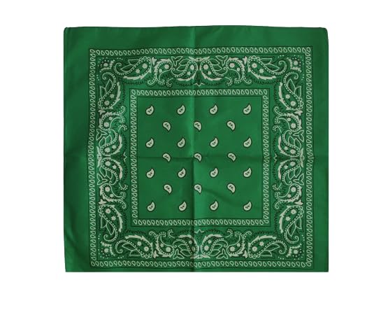 Fazzoletto Bandana Biker Verde Lime Paisley – Copri Viso Regolabile In Cotone