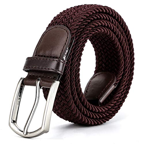 Image of Braided Canvas Woven Elastic Stretch Belts for Men /Women /Junior with Multicolored