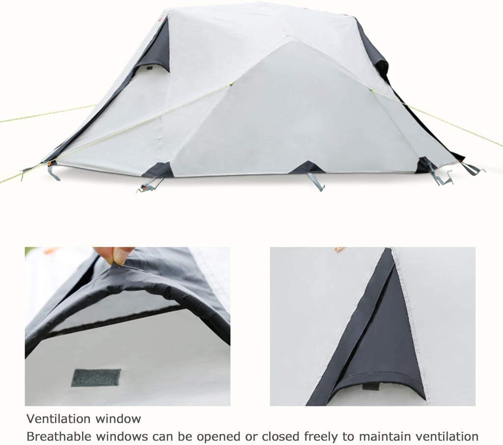 Namiot Trekkingowy, Wiatroszczelny, Namiot Zewnętrzny Pojedynczy Podwójny Ultralekki Pokryty Silikonem Turystyczny Kempingowy 1-2 Osoby Wodoodporny Krem ​​przeciwsłoneczny Tent