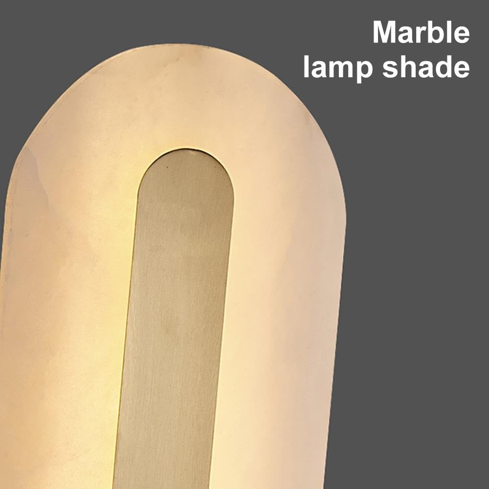 Generic Alabastrowa lampa ścienna Mosiężny kinkiet Marmurowy kinkiet
