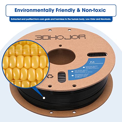 Image of 3DHoJor PLA Filament 1.75mm,3D Printing Filament,1kg*2 Cardboard Spool, Fit Most FDM 3D Printer,Dimensional Accuracy + /- 0.03 mm,Vacuum Packaging-2Pack Black